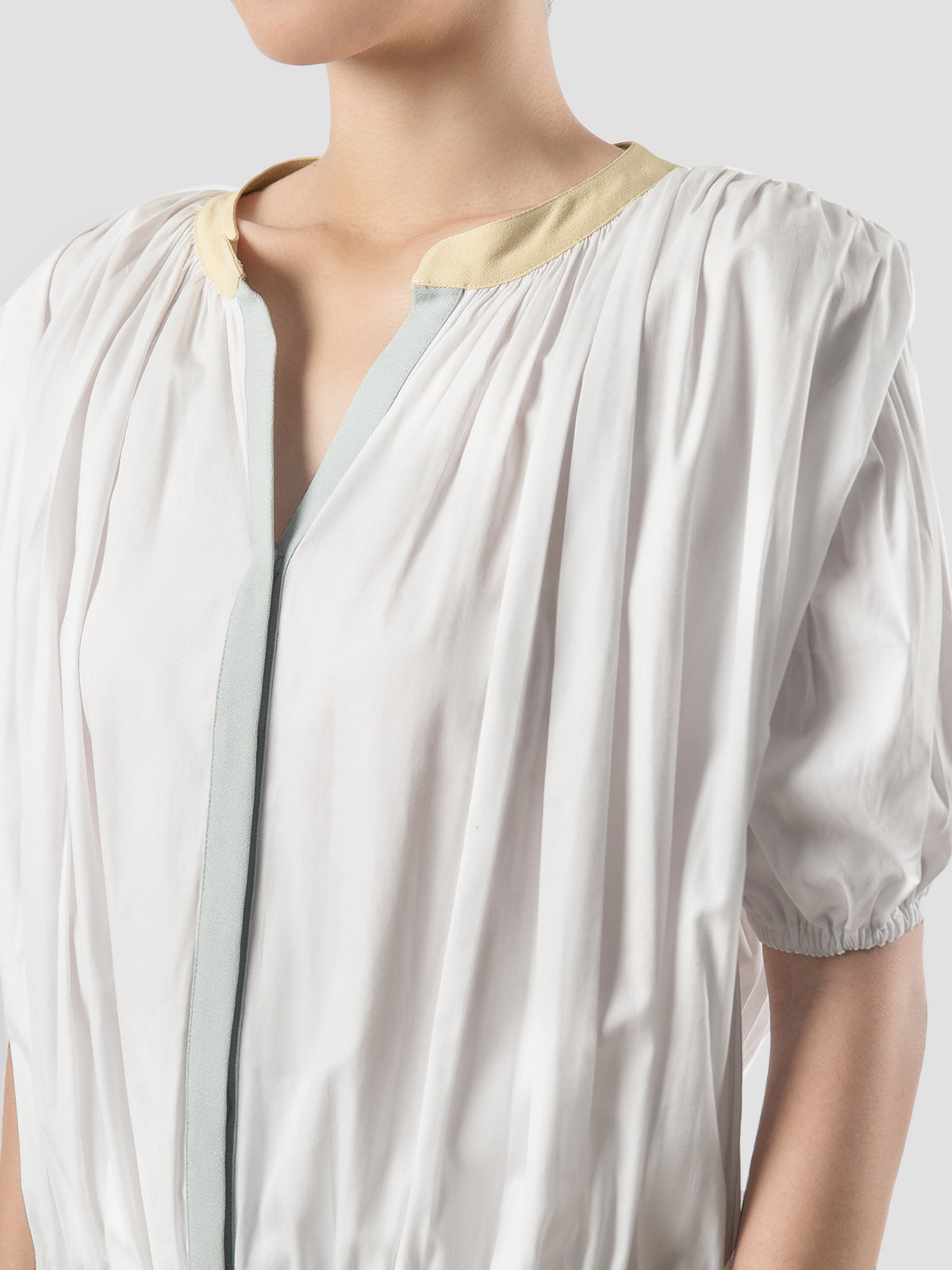 Bloom Ruched Blouse In White