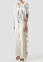 Bloom Ruched Blouse In White