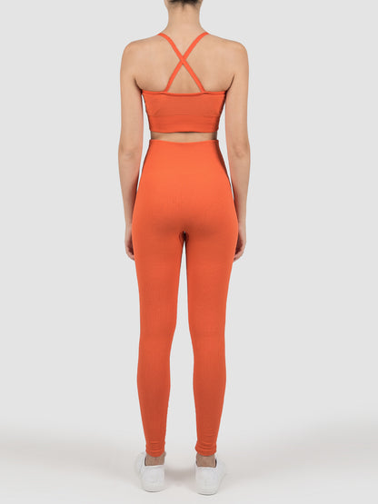 Seamless Knit Orange Merino Blend Bralette