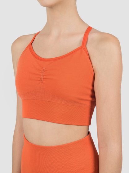 Seamless Knit Orange Merino Blend Bralette