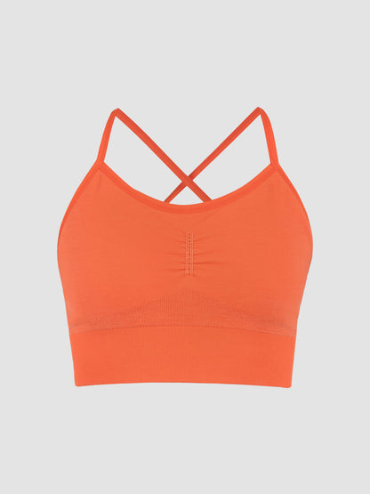 Seamless Knit Orange Merino Blend Bralette