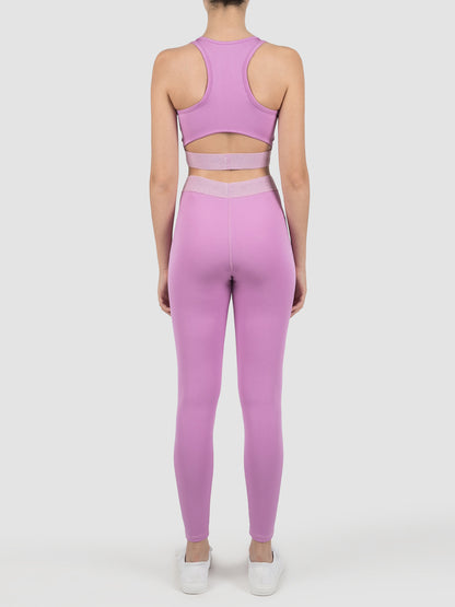 Pink Bonded Jersey Silk Sheen Leggings