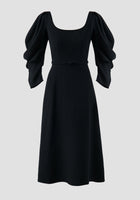 Borogove night blue belted midi dress