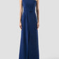 Manxom Cerulean blue one-shouldered maxi dress