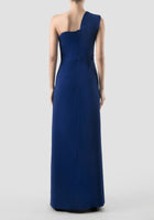 Manxom Cerulean blue one-shouldered maxi dress