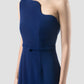 Manxom Cerulean blue one-shouldered maxi dress