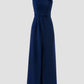 Manxom Cerulean blue one-shouldered maxi dress