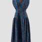 Fairfarren blue-orange jacquard maxi dress