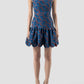 Jubjub blue-orange jacquard mini dress