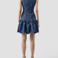 Jubjub blue-orange jacquard mini dress