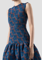 Jubjub blue-orange jacquard mini dress