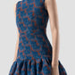 Jubjub blue-orange jacquard mini dress