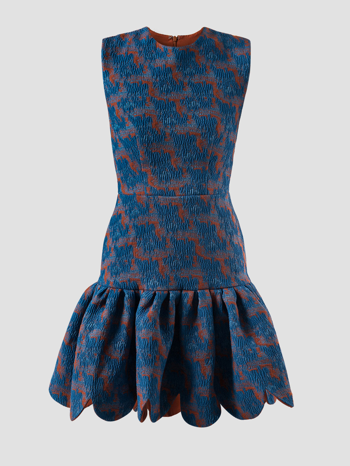 Jubjub blue-orange jacquard mini dress