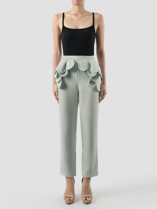 Haigha powder green tapered high rise pants