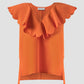 Yadder orange seersucker sleeveless blouse