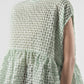 Crim Oversize Ruffled Cloque Top In Mint Green