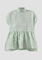 Crim Oversize Ruffled Cloque Top In Mint Green