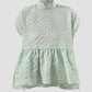 Crim Oversize Ruffled Cloque Top In Mint Green