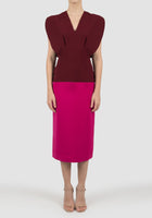 Grible two-toned maroon midi dress