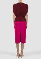 Grible two-toned maroon midi dress