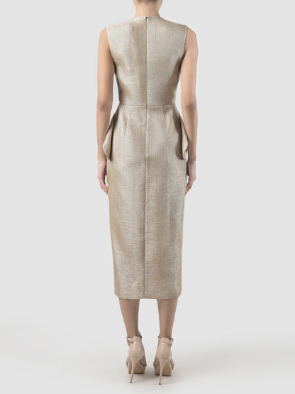 Vertex Dress In Gold Sand