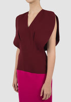 Grible two-toned maroon midi dress