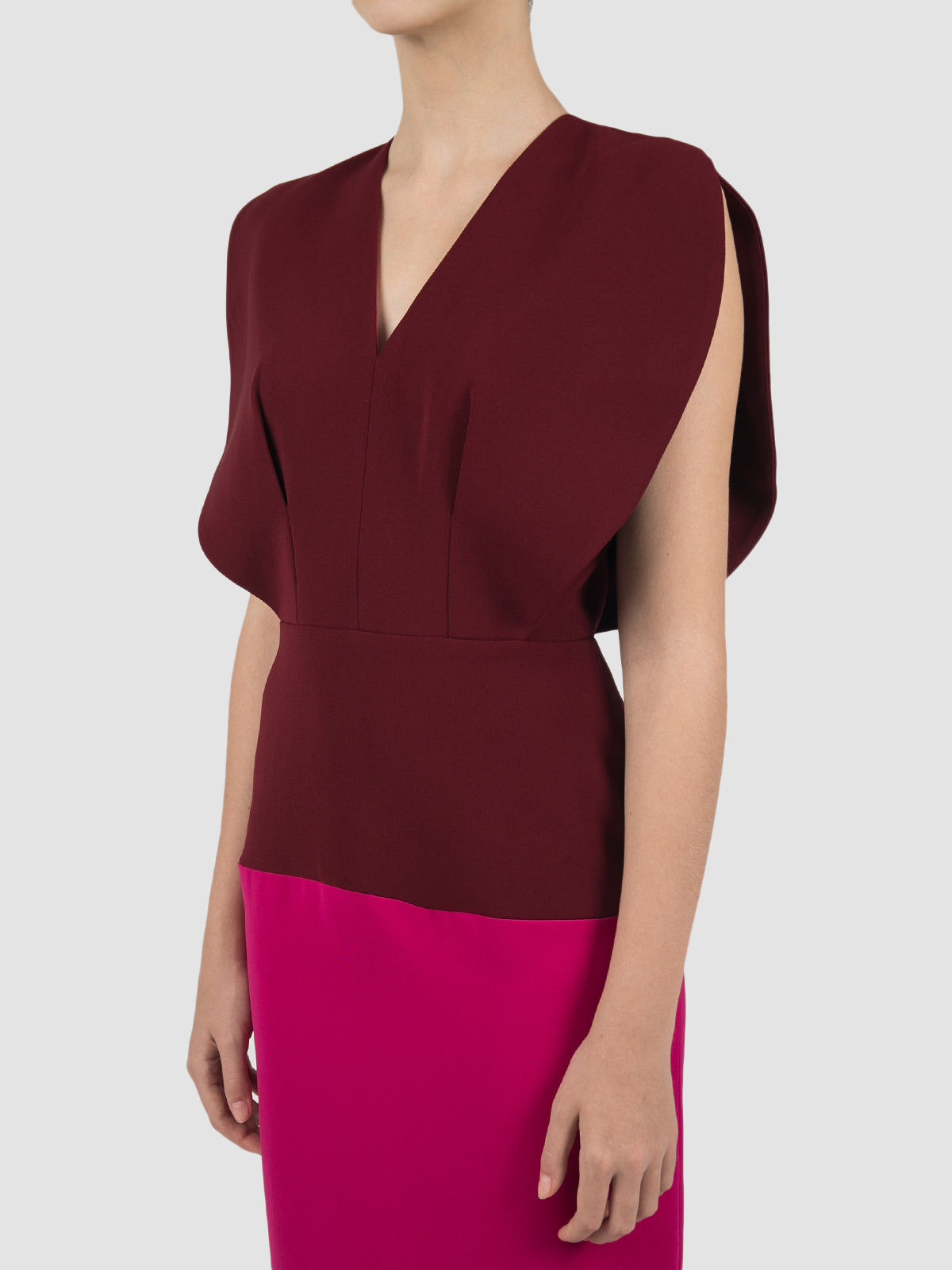 Grible two-toned maroon midi dress