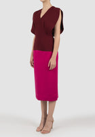 Grible two-toned maroon midi dress