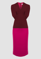 Grible two-toned maroon midi dress