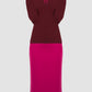 Grible two-toned maroon midi dress