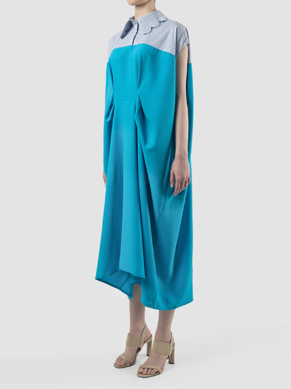 Crescendo astral blue maxi shirt dress