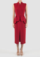 Zephyrant Sangria red sleeveless midi dress