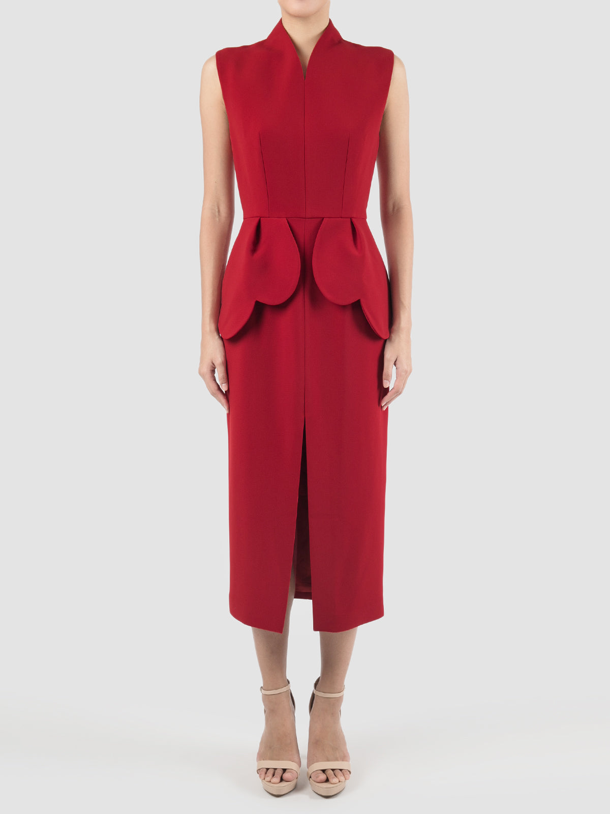 Zephyrant Sangria red sleeveless midi dress