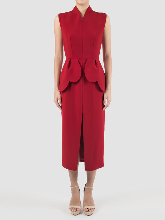 Zephyrant Sangria red sleeveless midi dress