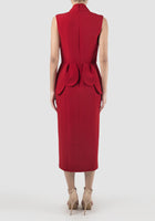 Zephyrant Sangria red sleeveless midi dress