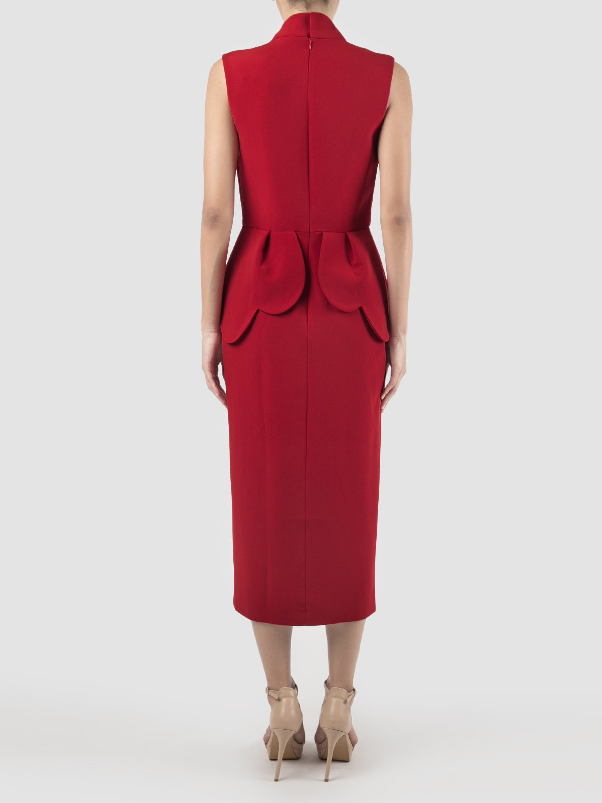 Zephyrant Sangria red sleeveless midi dress