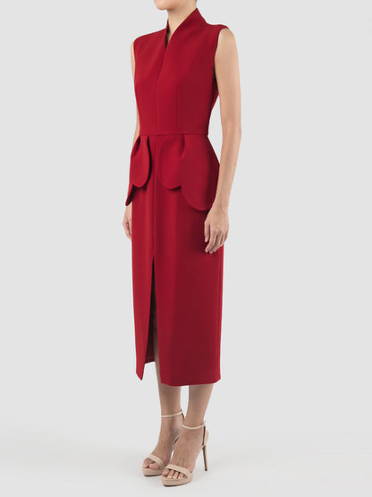 Zephyrant Sangria red sleeveless midi dress