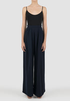 Chortle night blue pleated wide-leg pants