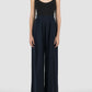 Chortle night blue pleated wide-leg pants