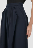 Chortle night blue pleated wide-leg pants