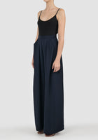 Chortle night blue pleated wide-leg pants