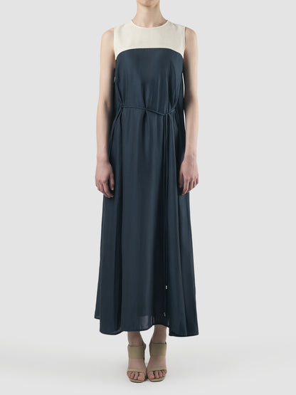 Harmony two-toned night blue sleeveless maxi dress