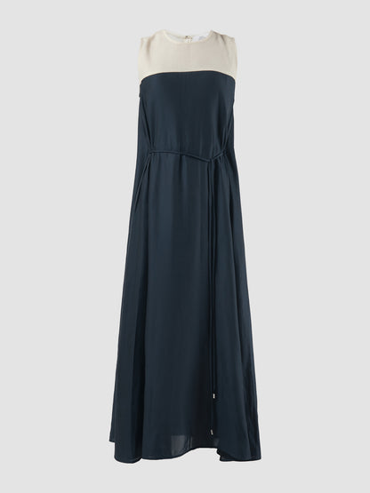 Harmony two-toned night blue sleeveless maxi dress