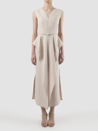 Giocoso cream white sleeveless maxi-dress