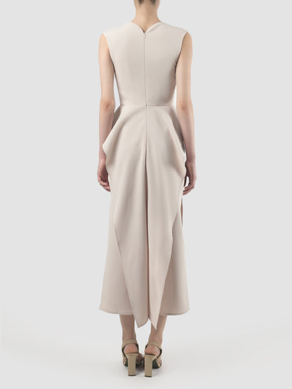 Giocoso cream white sleeveless maxi-dress