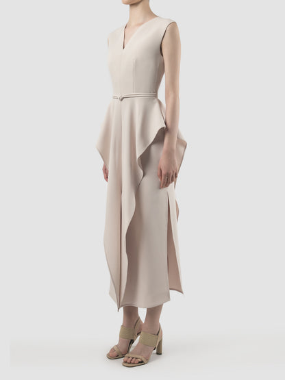 Giocoso cream white sleeveless maxi-dress