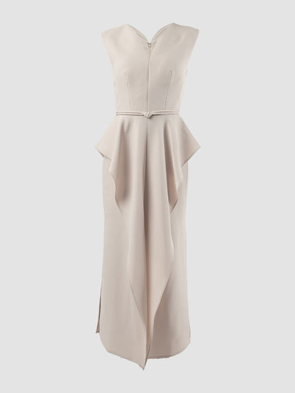 Giocoso cream white sleeveless maxi-dress