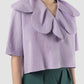 Dames lavender purple scalloped blouse