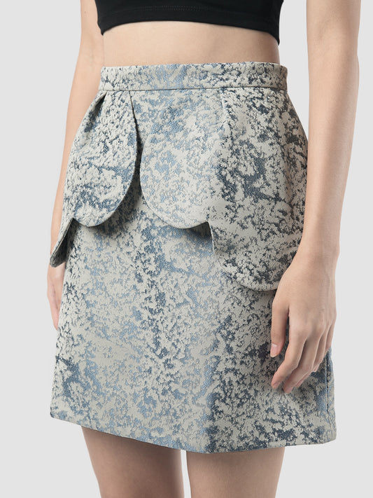 Berlan blue jacquard mini skirt
