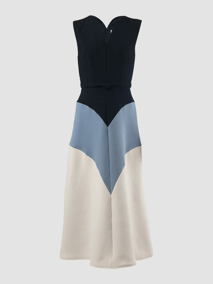 Accelerando dark blue sleeveless midi dress